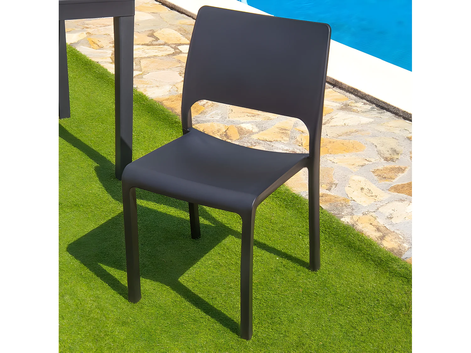 Pack 4 sillas de exterior Shine Antracita