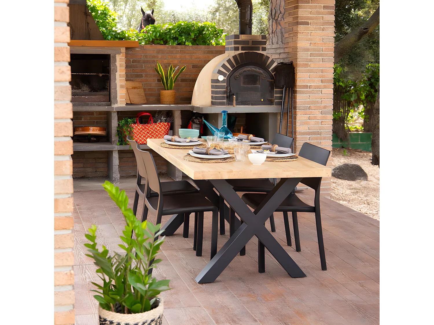 Pack 4 sillas de exterior Shine Antracita