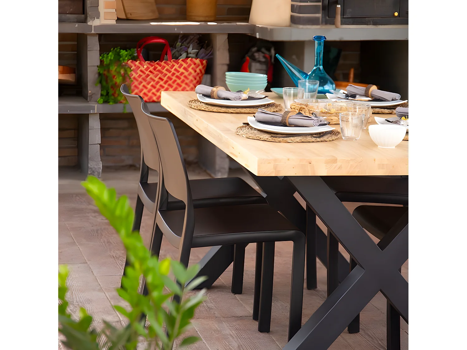 Pack 4 sillas de exterior Shine Antracita