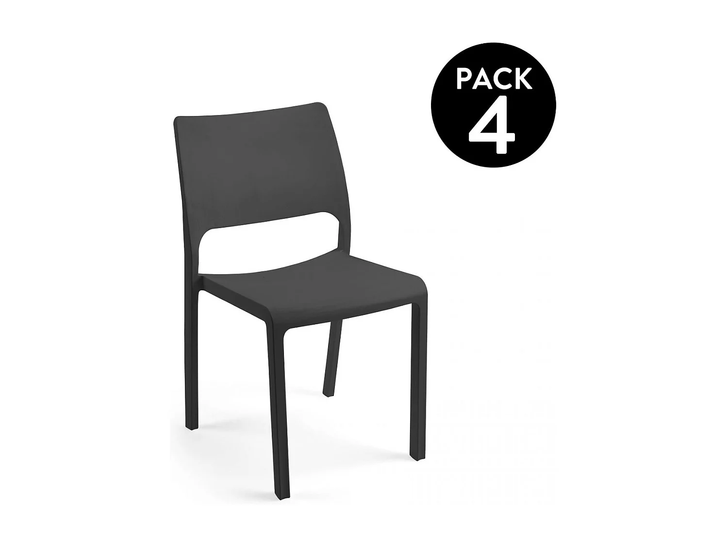 Pack 4 sillas de exterior Shine Antracita