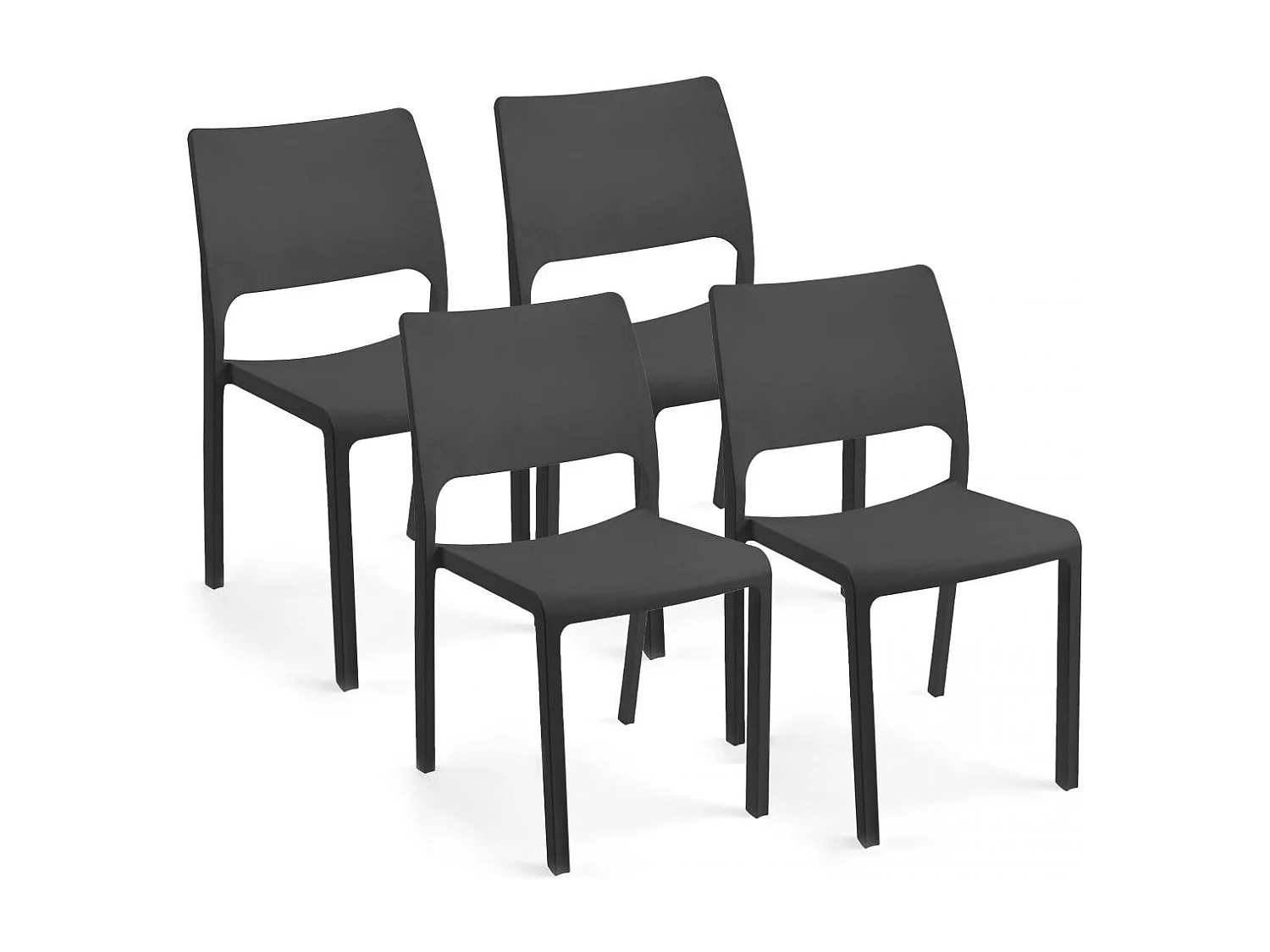 Pack 4 sillas de exterior Shine Antracita