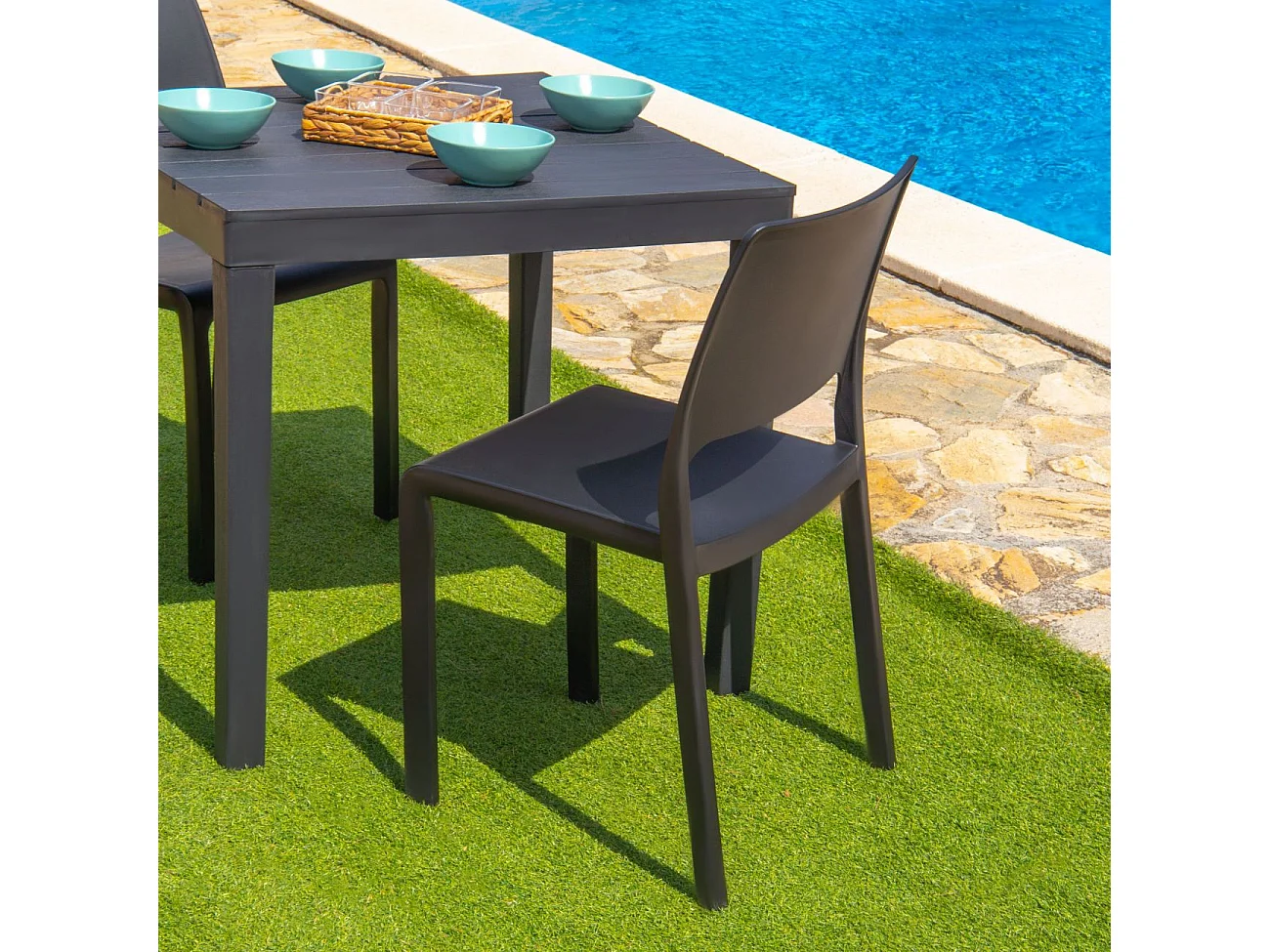 Pack 4 sillas de exterior Shine Antracita