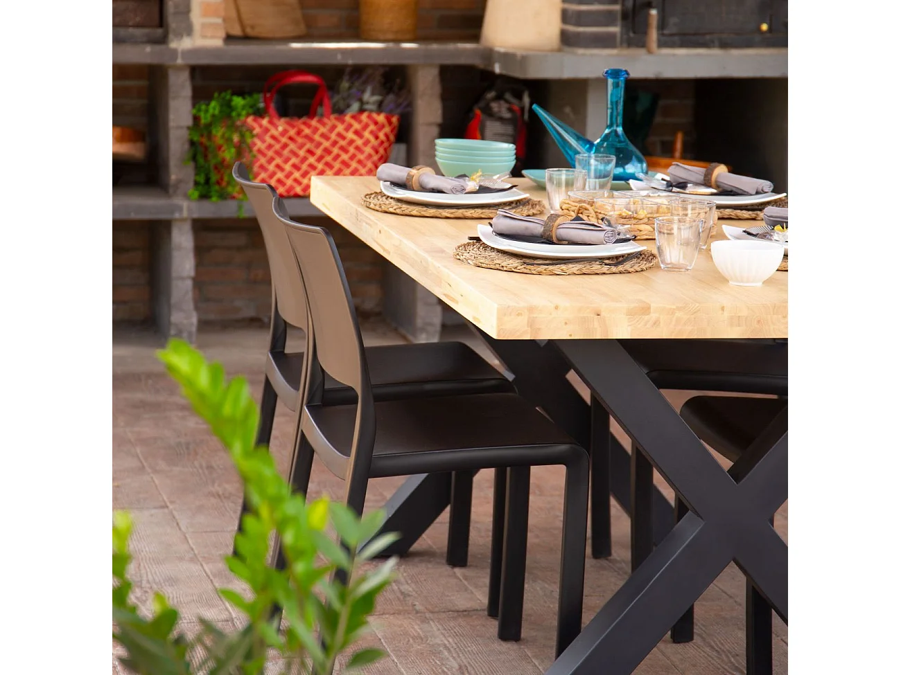 Pack 4 sillas de exterior Shine Antracita