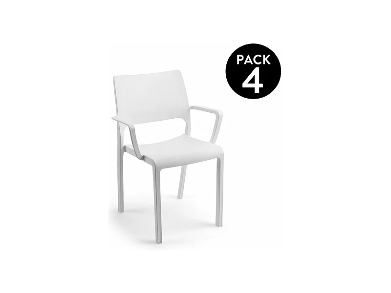 Pack 4 sillas de exterior Ocean Blanco