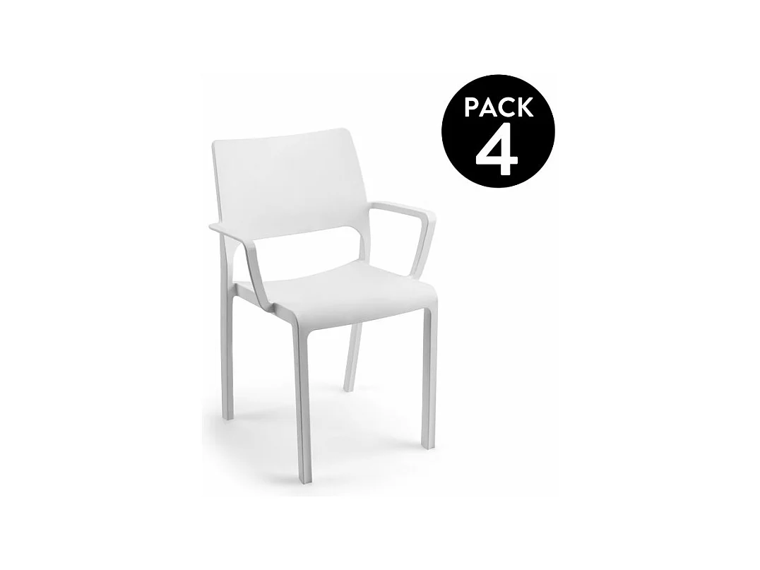 Pack 4 sillas de exterior Ocean Blanco