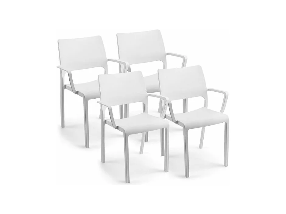 Pack 4 sillas de exterior Ocean Blanco