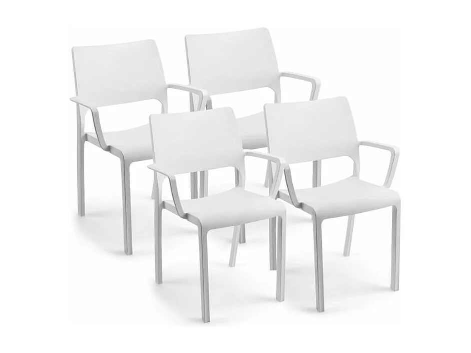 Pack 4 sillas de exterior Ocean Blanco