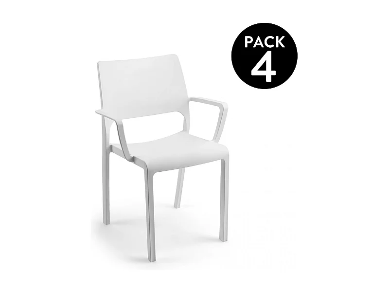 Pack 4 sillas de exterior Ocean Blanco