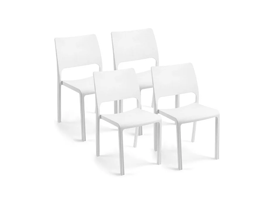 Pack 4 sillas de exterior Shine Blanco