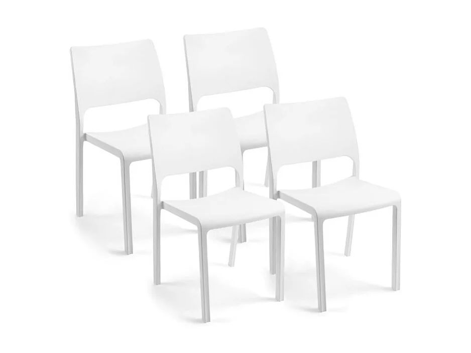 Pack 4 sillas de exterior Shine Blanco