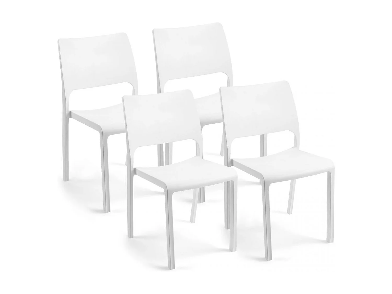 Pack 4 sillas de exterior Shine Blanco