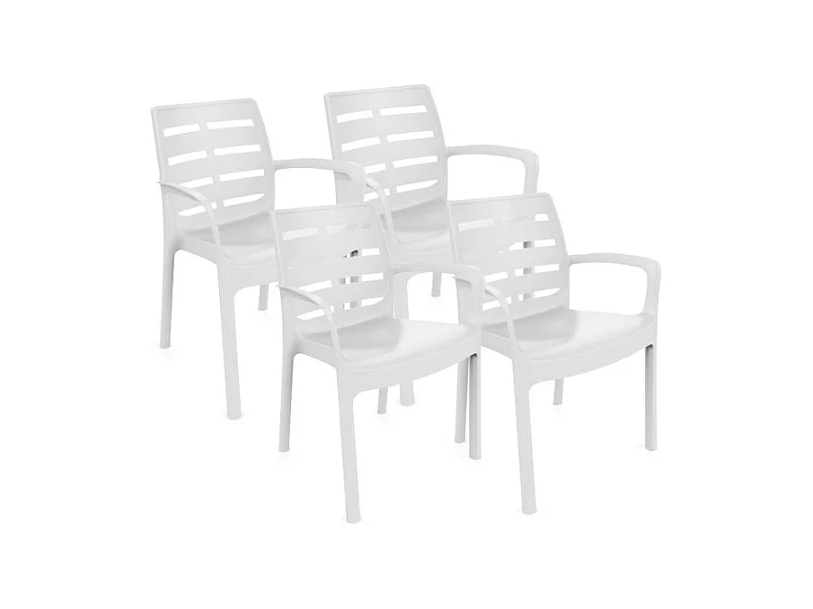 Pack 4 sillas de exterior Maui Blanco