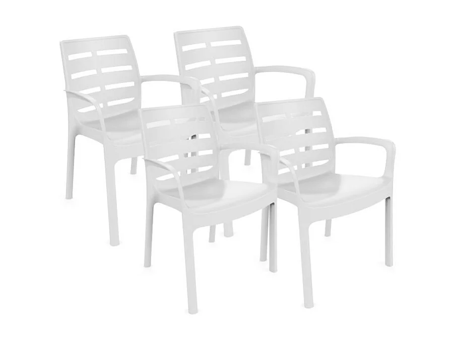 Pack 4 sillas de exterior Maui Blanco