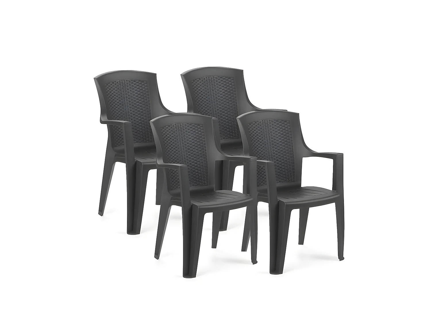 Pack 4 sillas de exterior Pacific Antracita