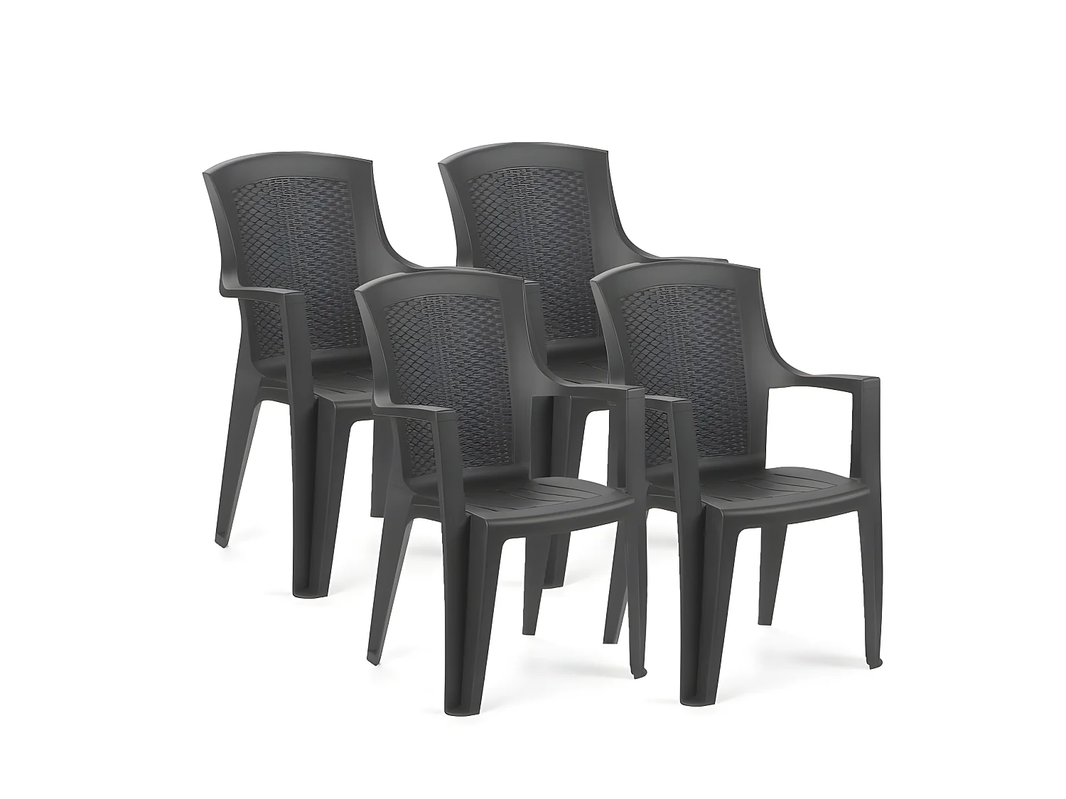 Pack 4 sillas de exterior Pacific Antracita
