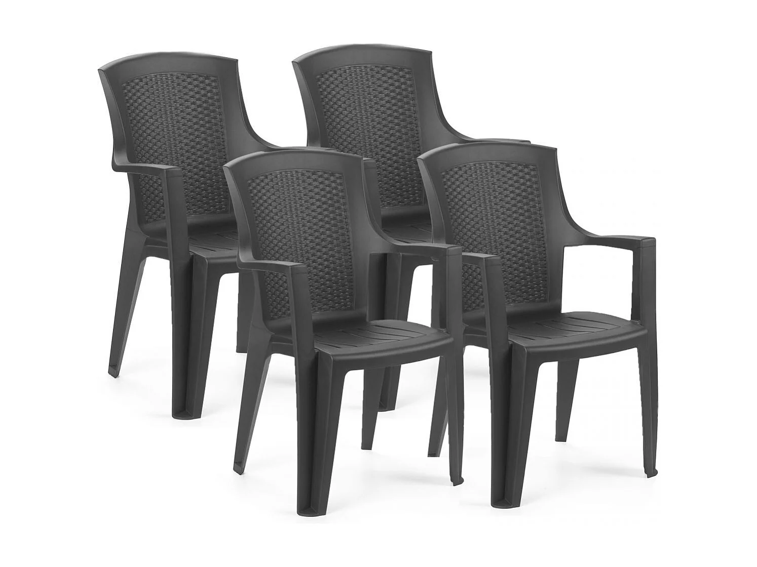 Pack 4 sillas de exterior Pacific Antracita