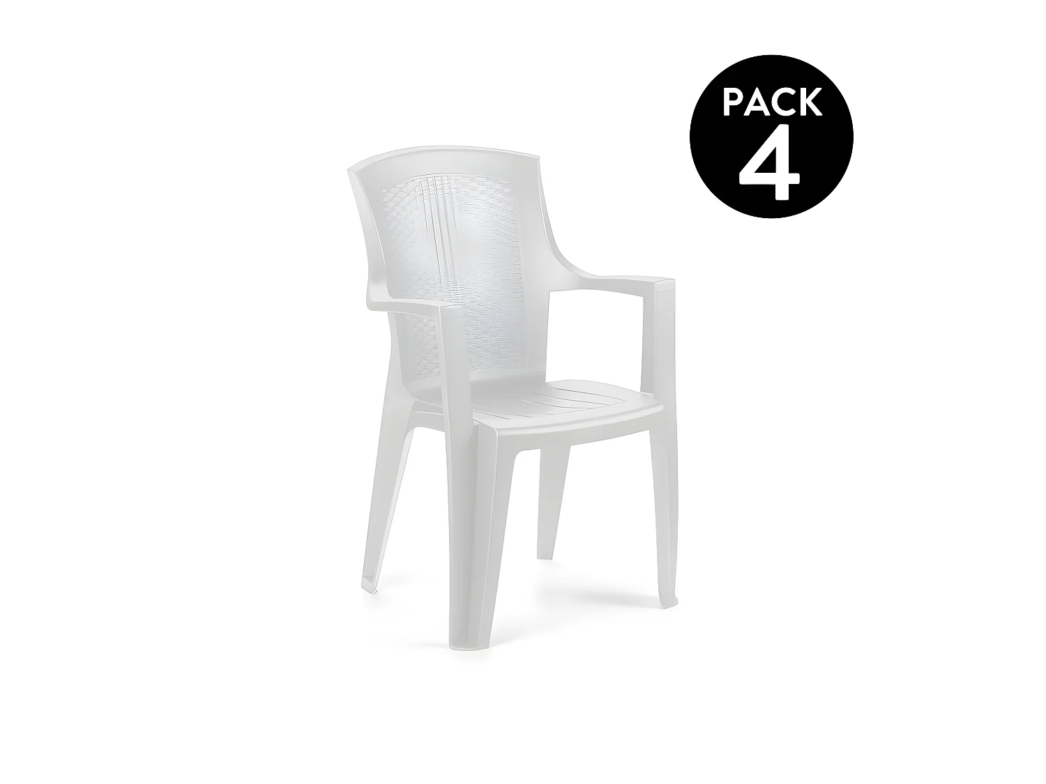 Pack 4 sillas de exterior Pacific Blanco