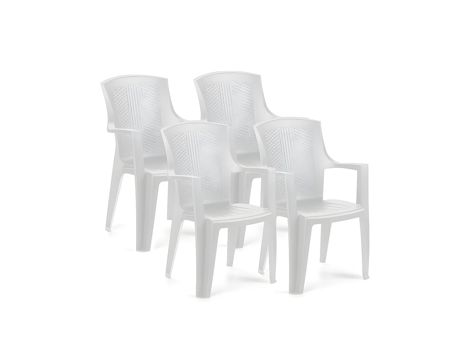 Pack 4 sillas de exterior Pacific Blanco
