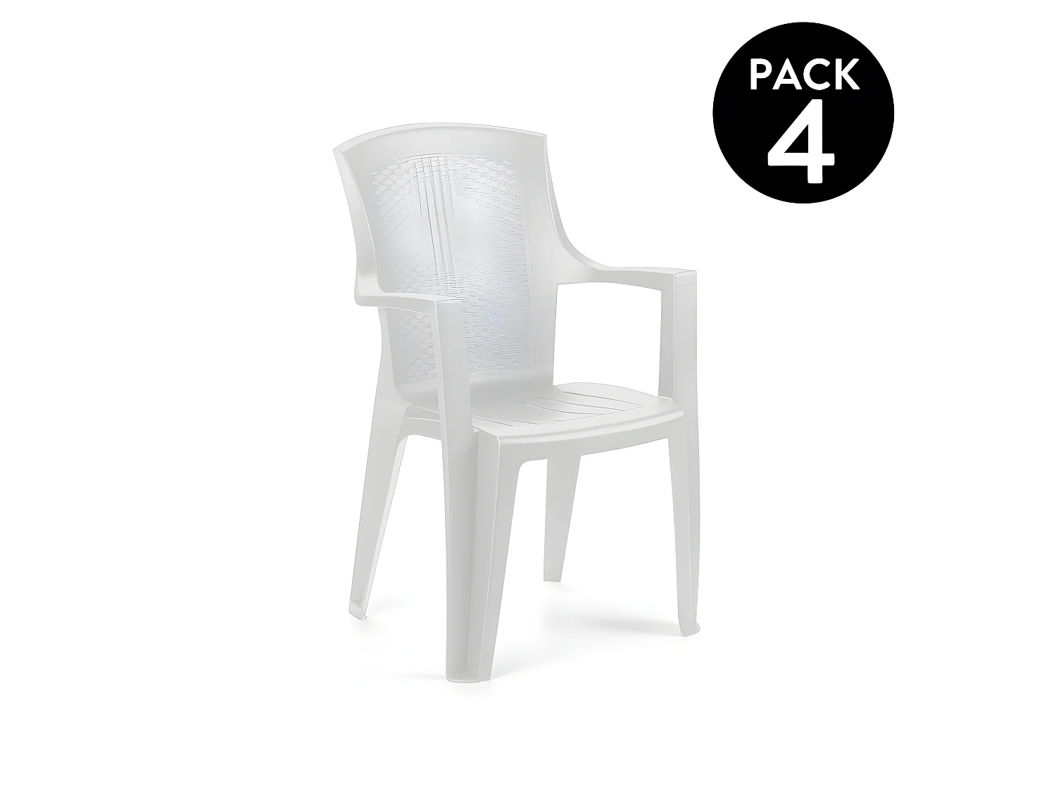 Pack 4 sillas de exterior Pacific Blanco