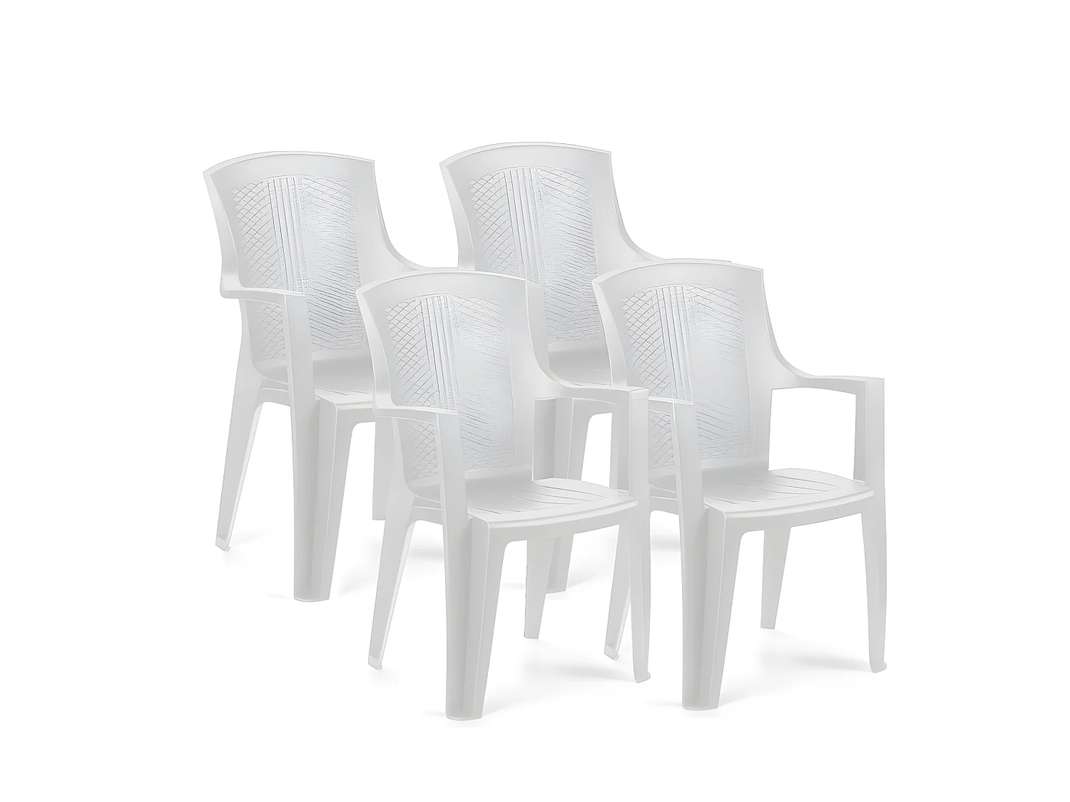 Pack 4 sillas de exterior Pacific Blanco