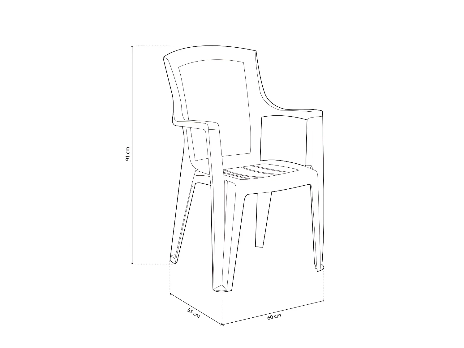 Pack 4 sillas de exterior Pacific Blanco