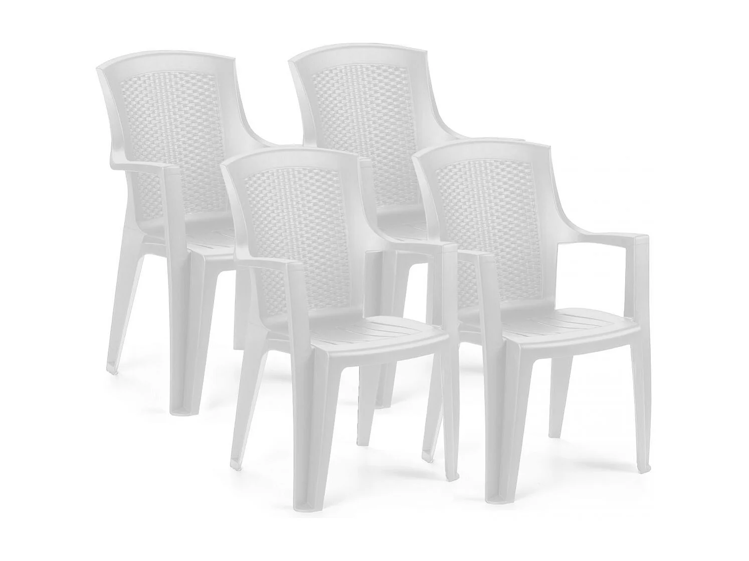 Pack 4 sillas de exterior Pacific Blanco