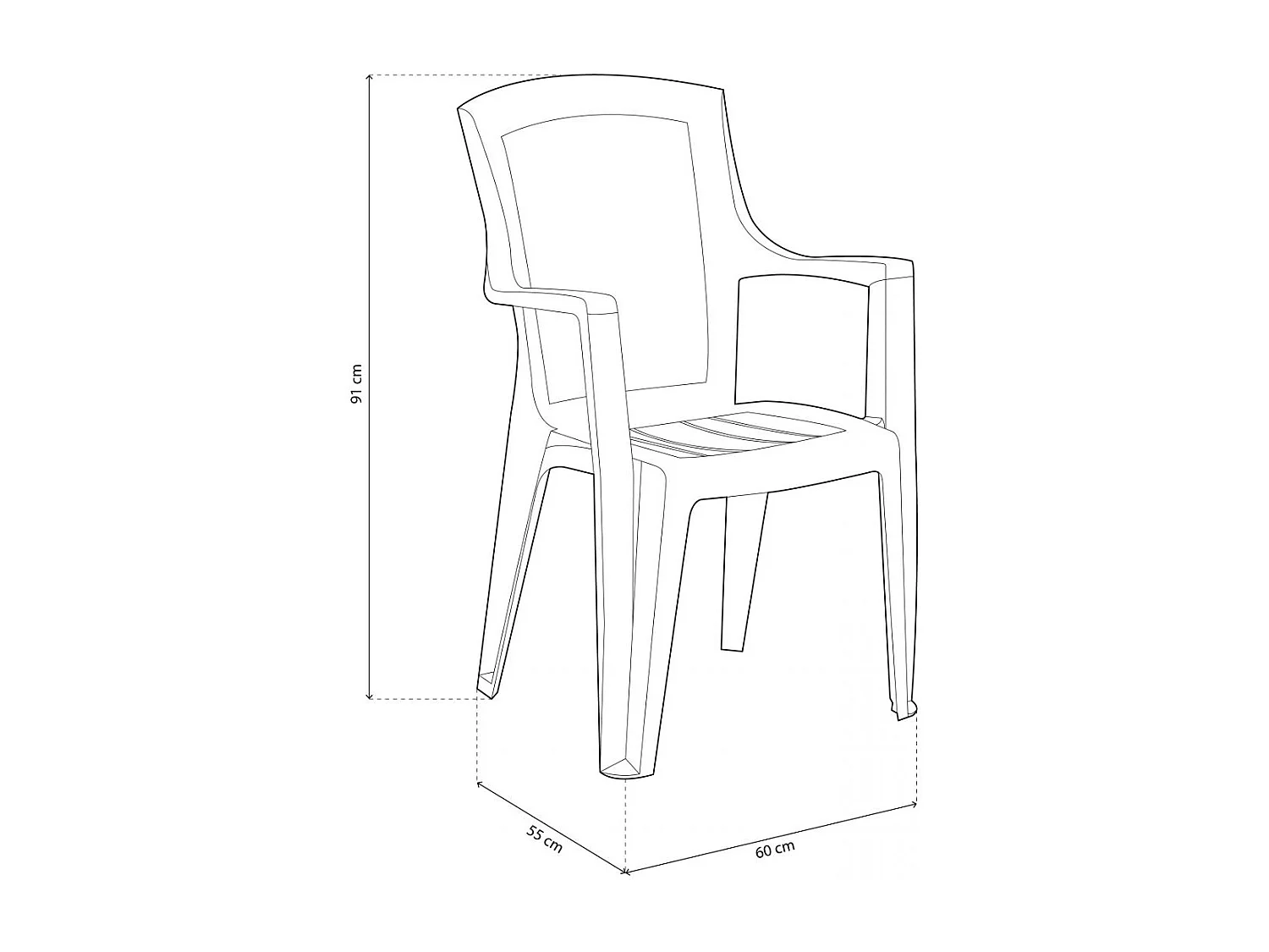 Pack 4 sillas de exterior Pacific Blanco