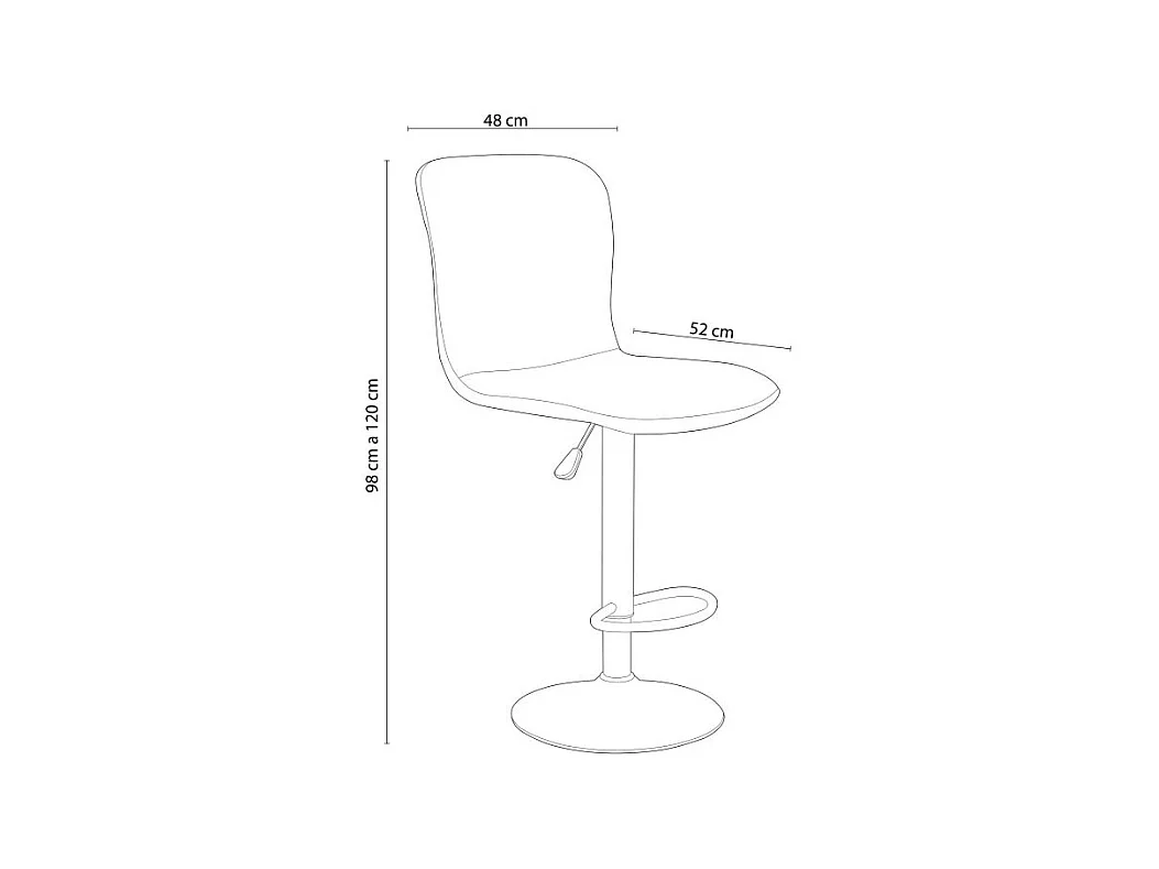 Pack de 2 taburetes altos Britain altura regulable con reposapiés gris 98-120x48x52 cm Adec