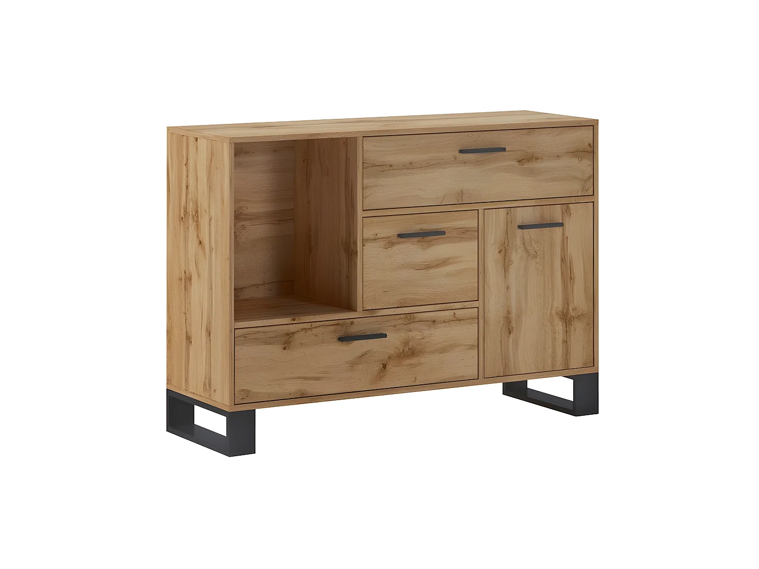 Aparador Raw Roble oscuro - Negro