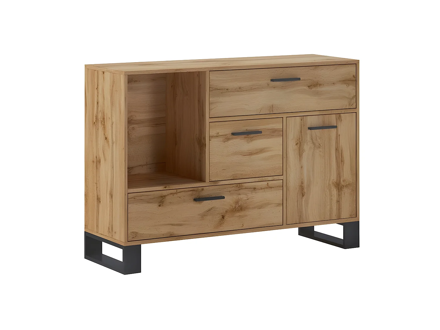 Aparador Raw Roble oscuro - Negro