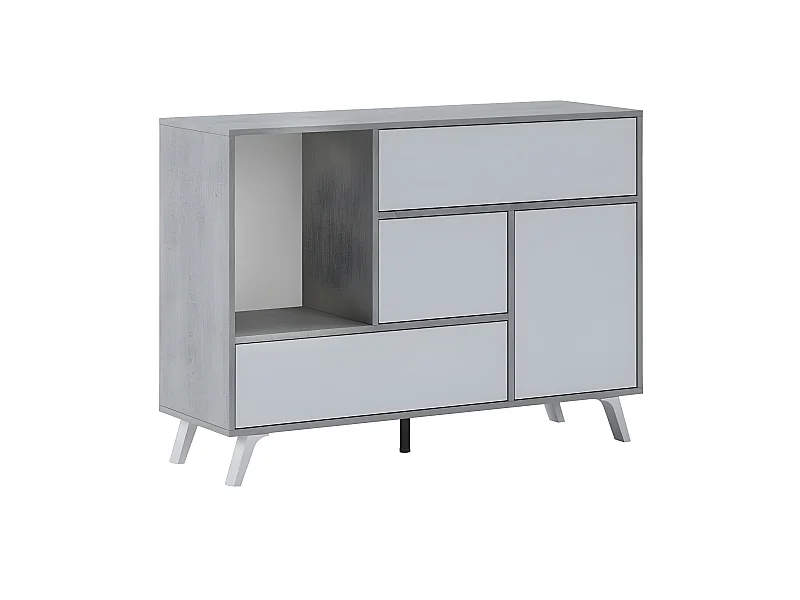 Aparador Wind Gris cemento - Blanco mate