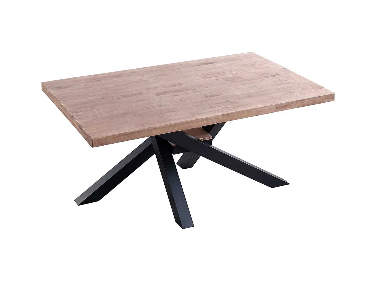 Mesa de comedor Xena patas cruzadas tapa regular roble Honey/negro 76x160x100 cm Adec