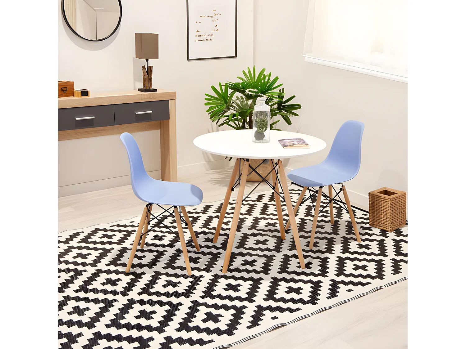 Mesa de comedor redonda Tower Blanco