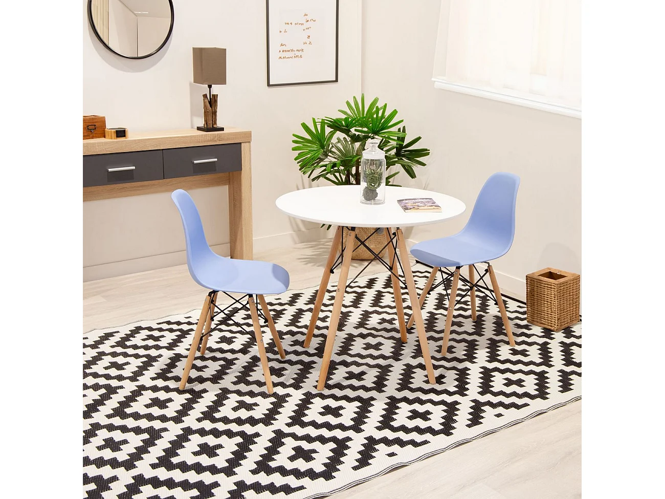 Mesa de comedor redonda Tower Blanco