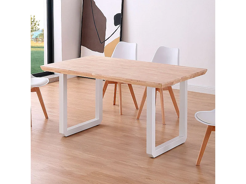 Mesa de comedor Roma diseño nórdico roble Nordish/blanco 77x150x90 cm Adec