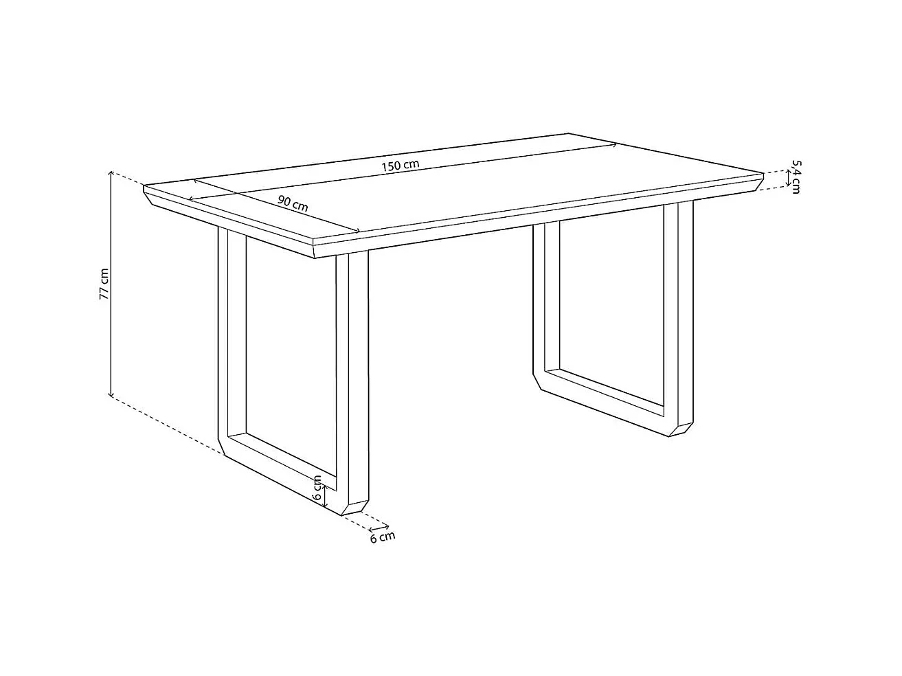 Mesa de comedor Roma diseño nórdico roble Nordish/blanco 77x150x90 cm Adec