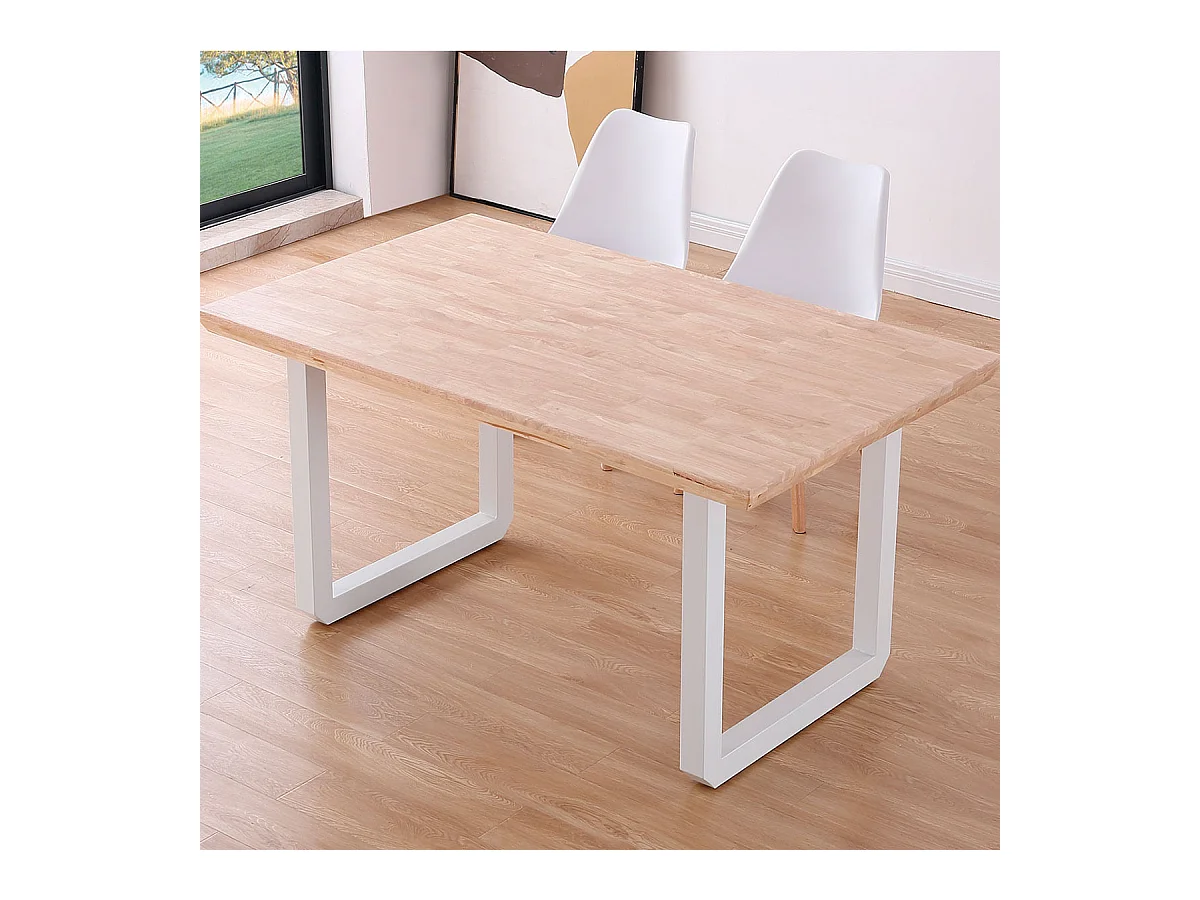 Mesa de comedor Roma diseño nórdico roble Nordish/blanco 77x150x90 cm Adec