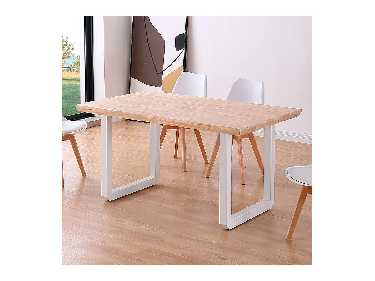 Mesa de comedor Roma diseño nórdico roble Nordish/blanco 77x150x90 cm Adec