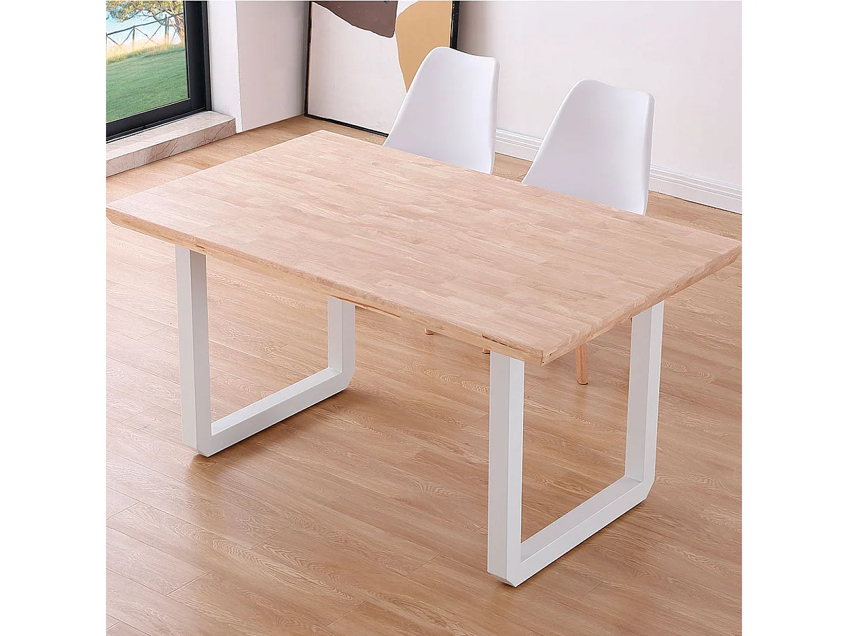 Mesa de comedor Roma diseño nórdico roble Nordish/blanco 77x150x90 cm Adec