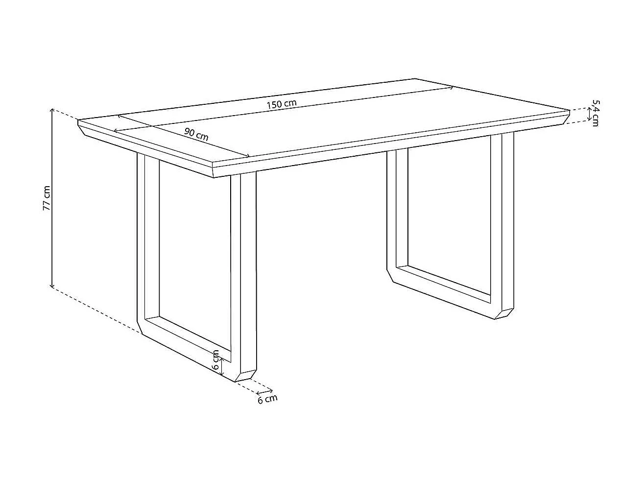 Mesa de comedor Roma diseño nórdico roble Nordish/blanco 77x150x90 cm Adec