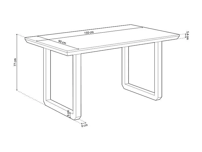Mesa de comedor Roma diseño nórdico roble Nordish/blanco 77x150x90 cm Adec