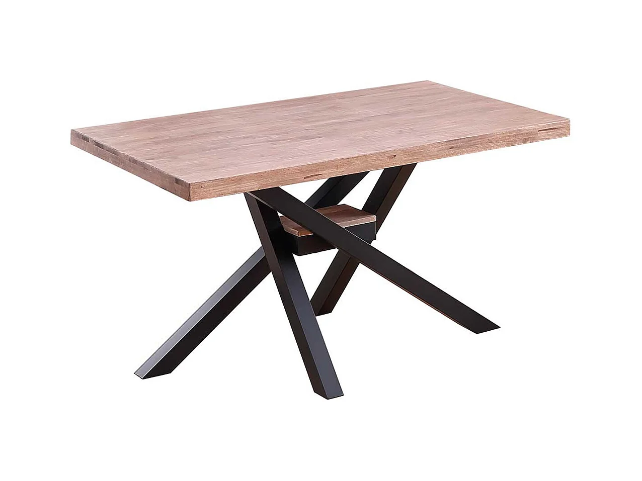 Mesa de comedor Xena patas cruzadas forma rectangular roble Honey/negro 76x140x80 cm Adec