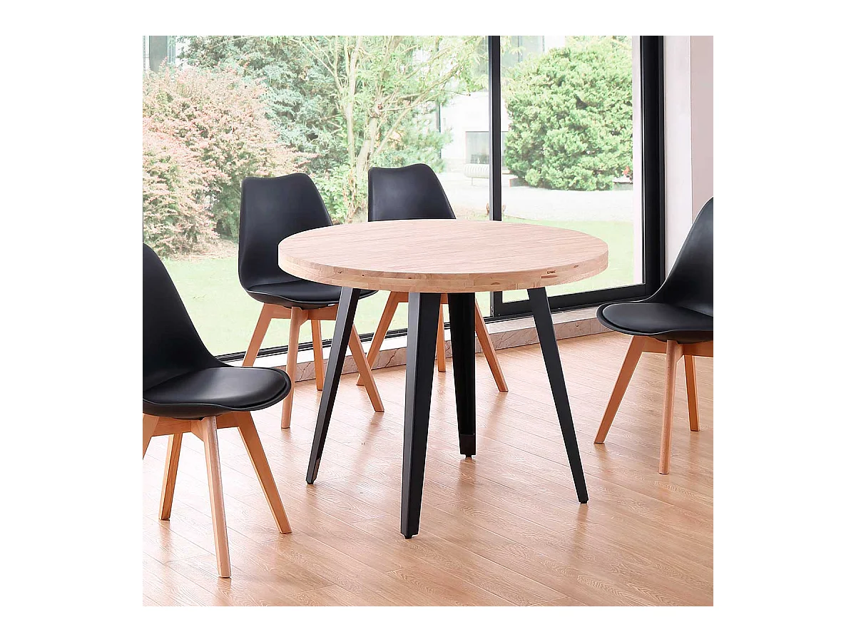 Mesa de comedor Berg diseño fijo roble Ø100x76 cm Adec