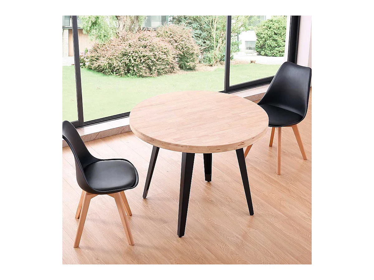 Mesa de comedor Berg diseño fijo roble Ø100x76 cm Adec
