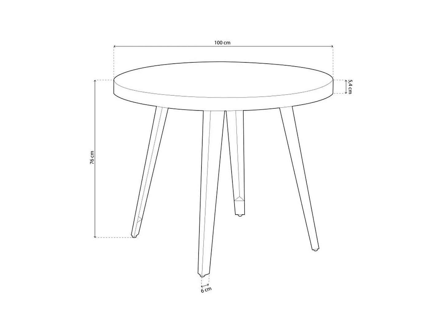Mesa de comedor Berg diseño fijo roble Ø100x76 cm Adec