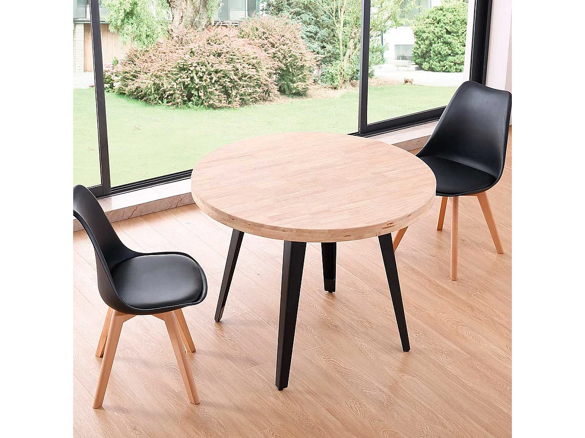 Mesa de comedor Berg diseño fijo roble Ø100x76 cm Adec