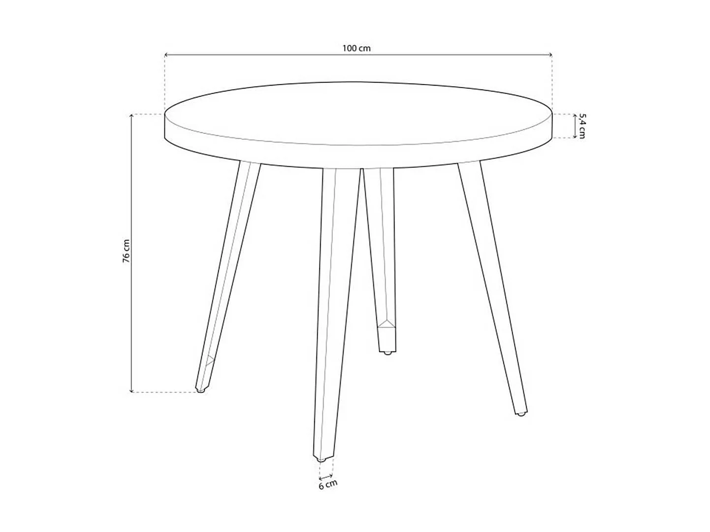 Mesa de comedor Berg diseño fijo roble Ø100x76 cm Adec
