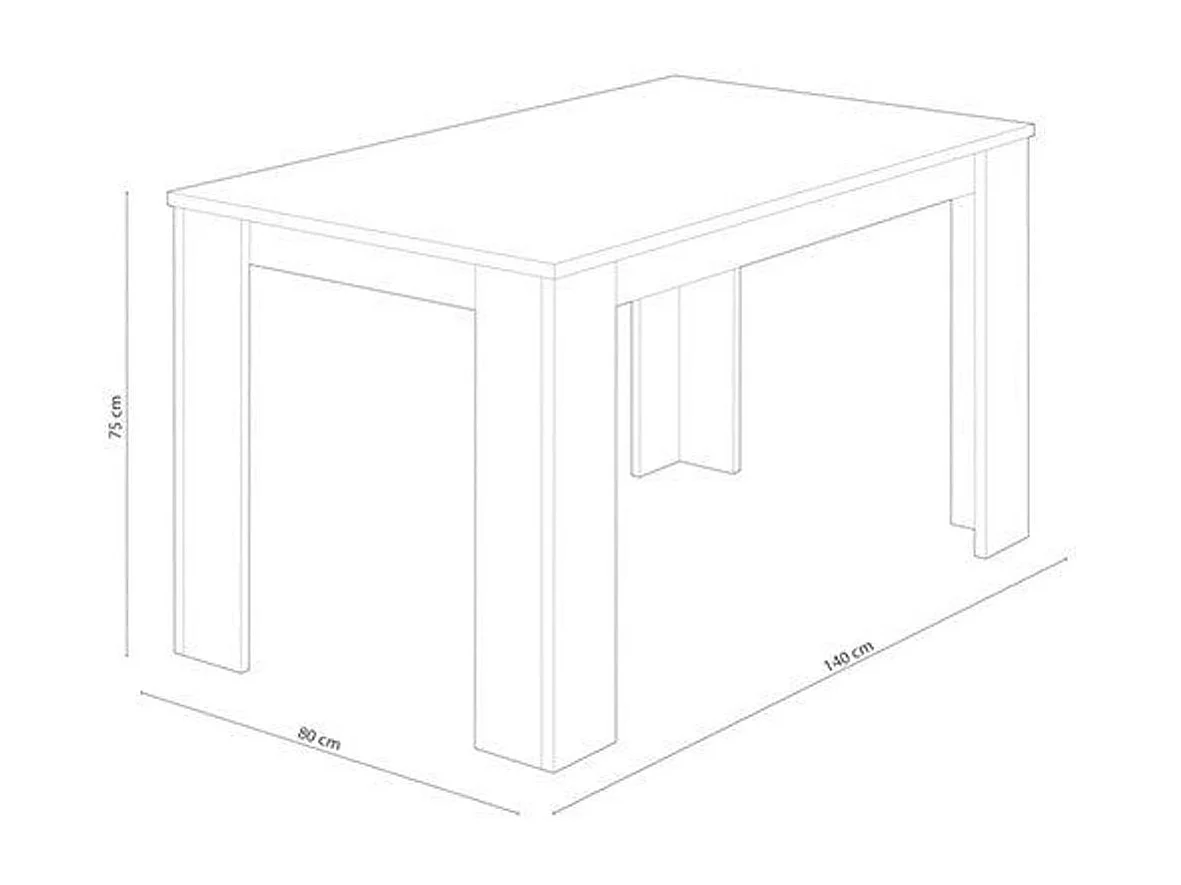 Mesa de comedor Berta fija andersen/gris 75x140x80 cm