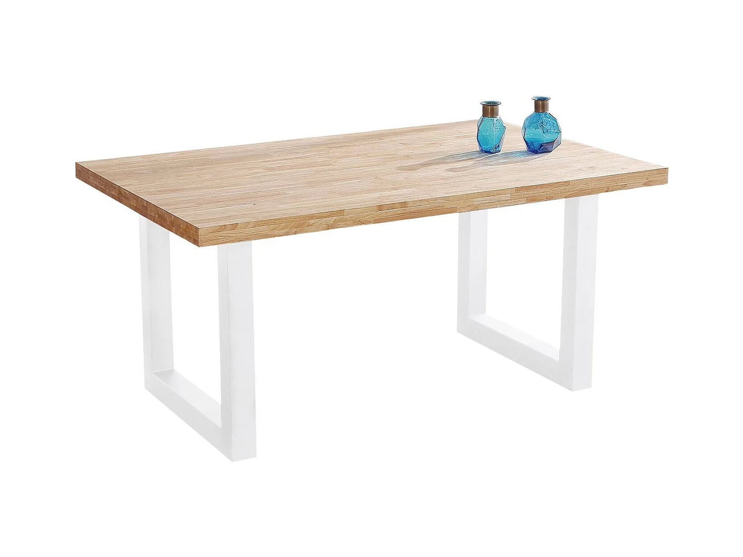 Mesa de jantar Loft 160 Roble salvaje - Blanco