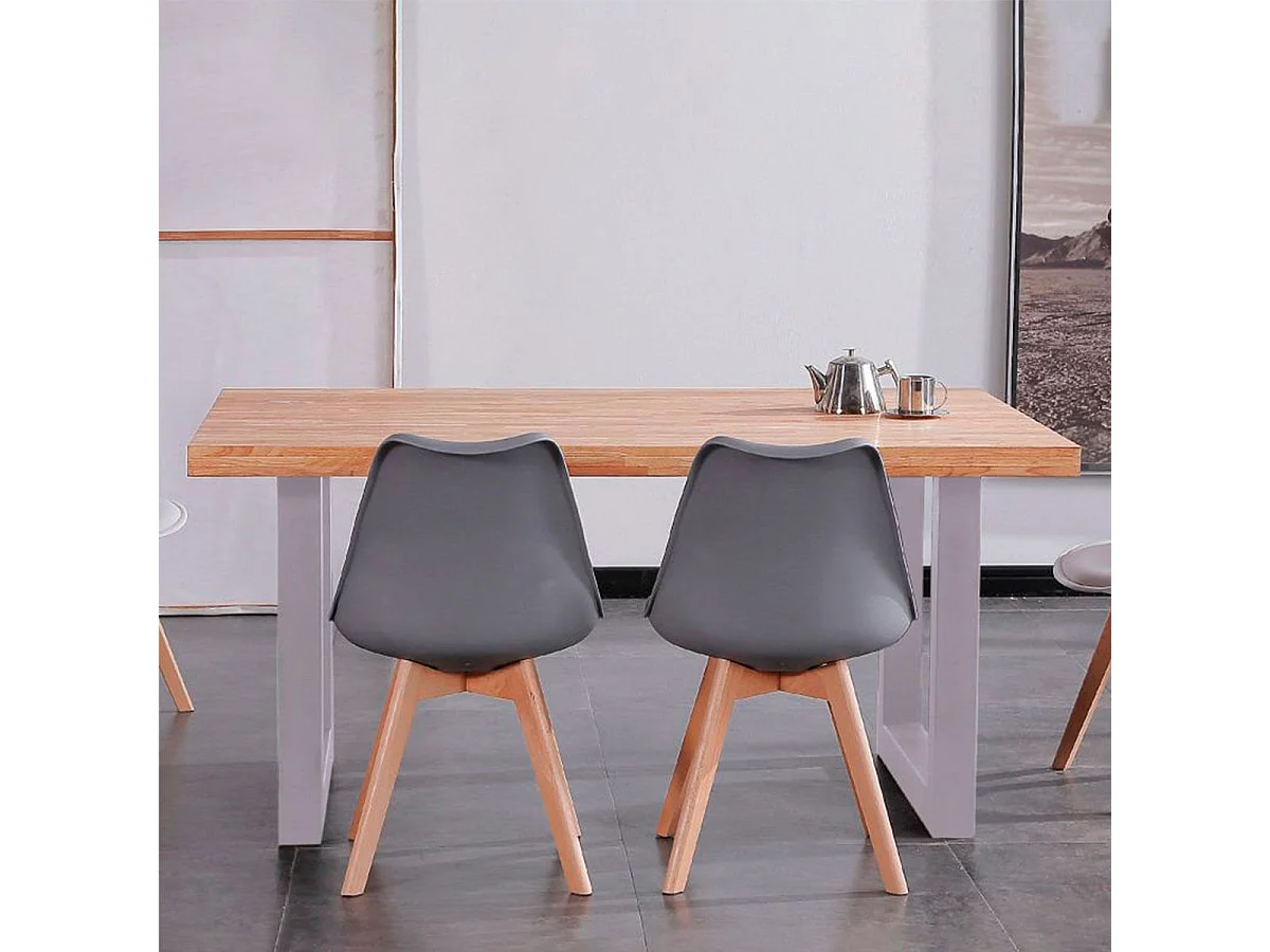 Mesa de comedor Loft fija roble Nordish/blanco 100x160x75 cm Adec